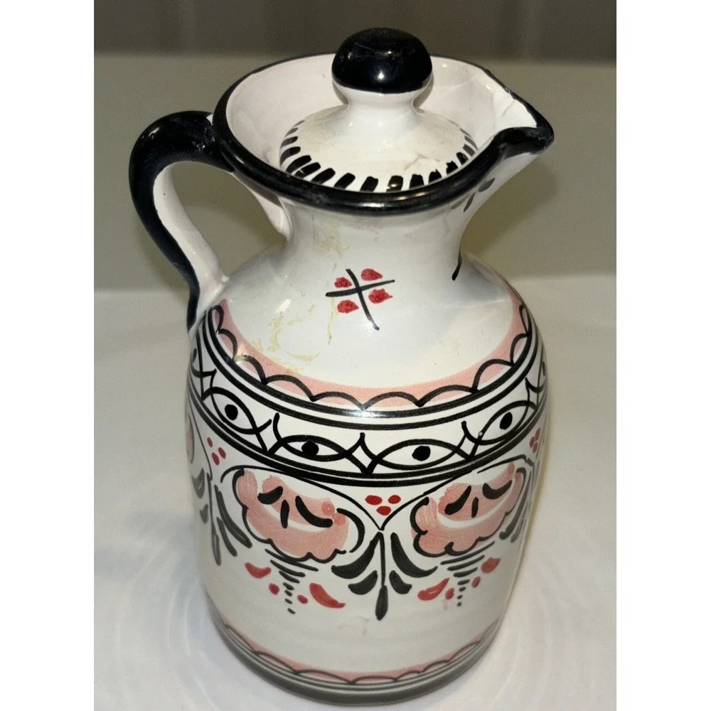 Vintage Pottery Pitcher Vase Jug Signed Ronda 5